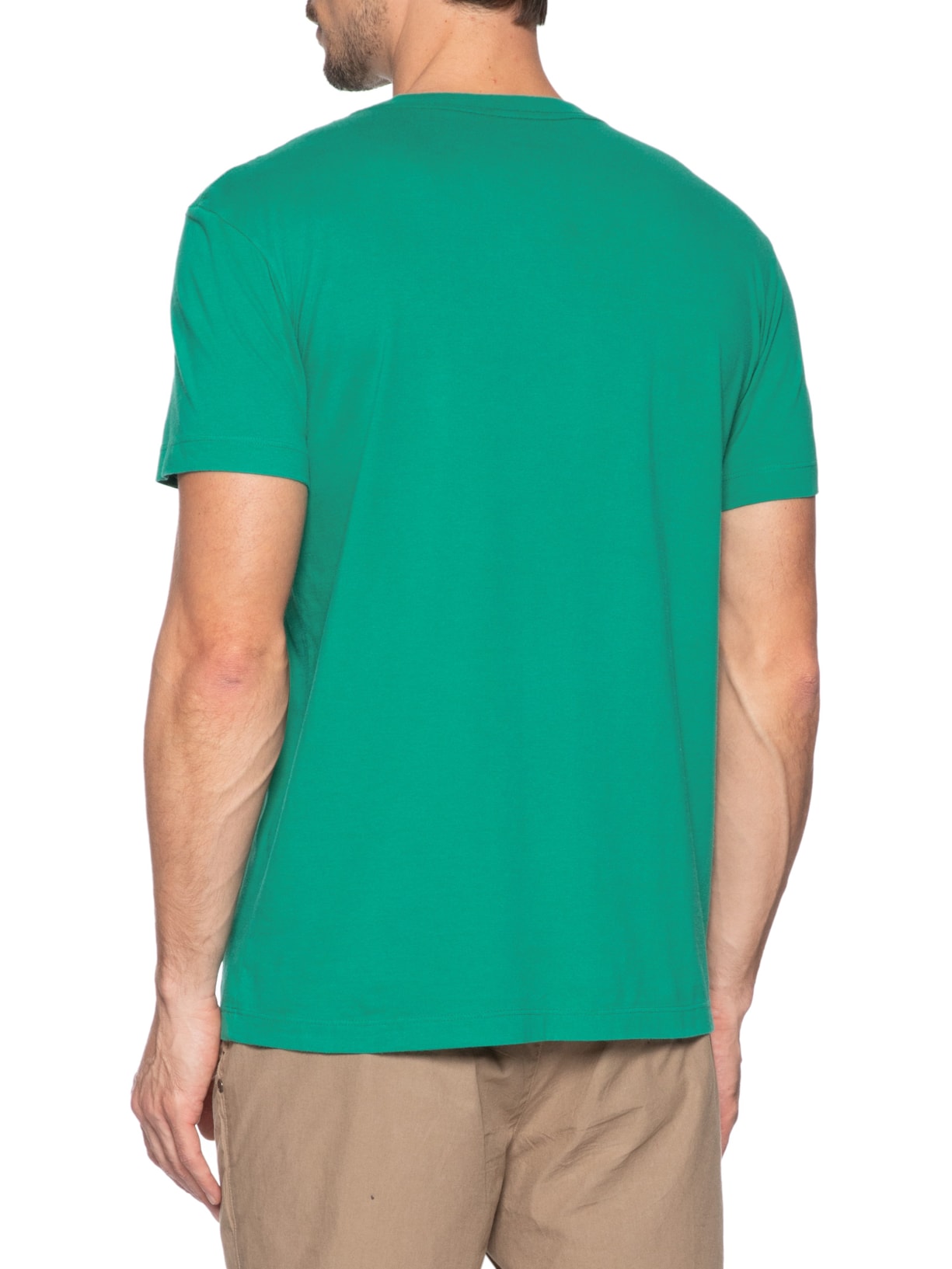 Camiseta Masculina Manga Curta Gola Careca Slim Vintage Listra Riva Coroa- Verde Osklen