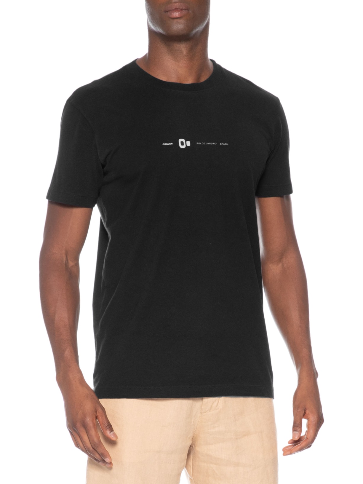 Camiseta Masculina Manga Curta Gola Careca Slim Vintage New Icon Rio Preto Osklen