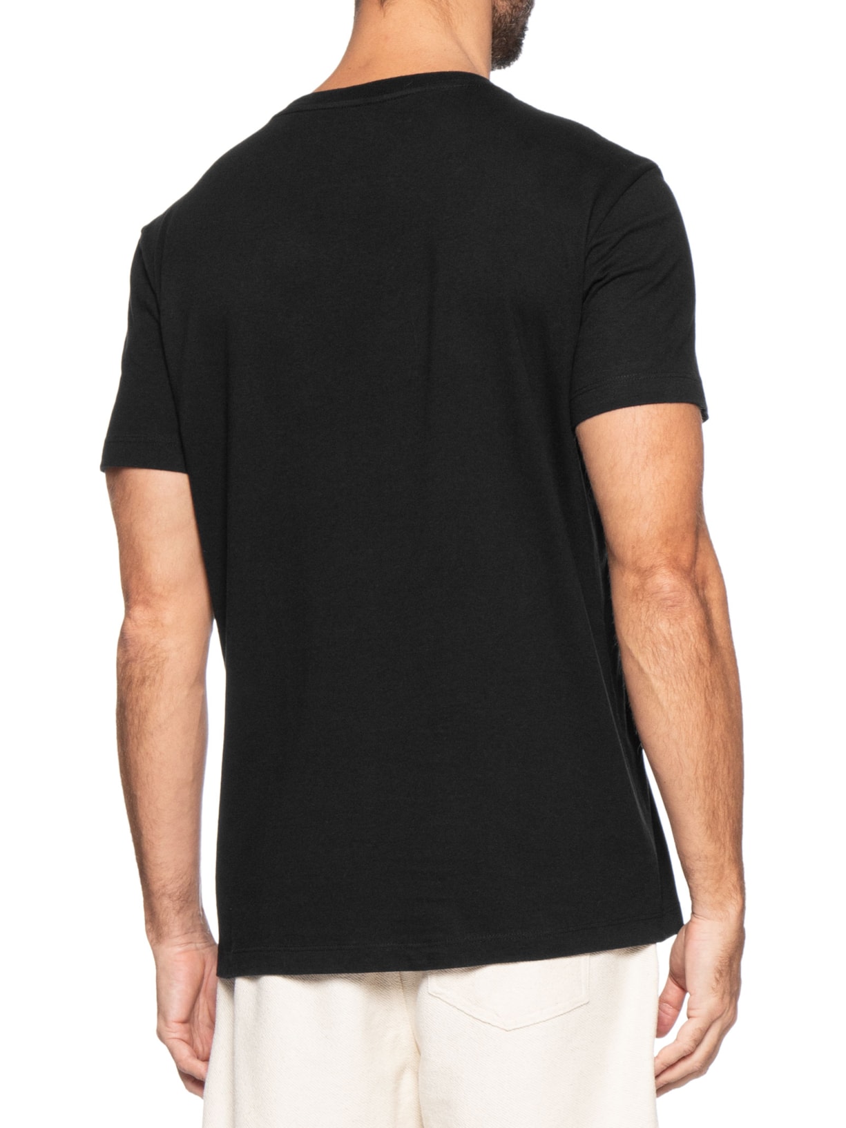 Camiseta Masculina Manga Curta Gola Careca Slim Vintage Preto Osklen