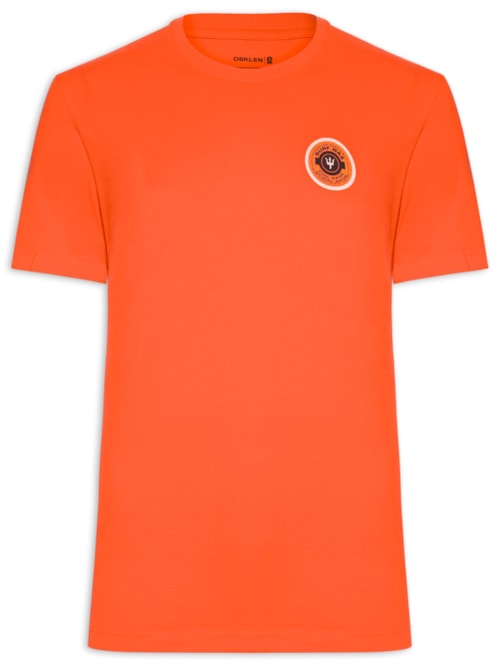 Camiseta Masculina Manga Curta Gola Careca Slim Vintage Surf Wax - Laranja