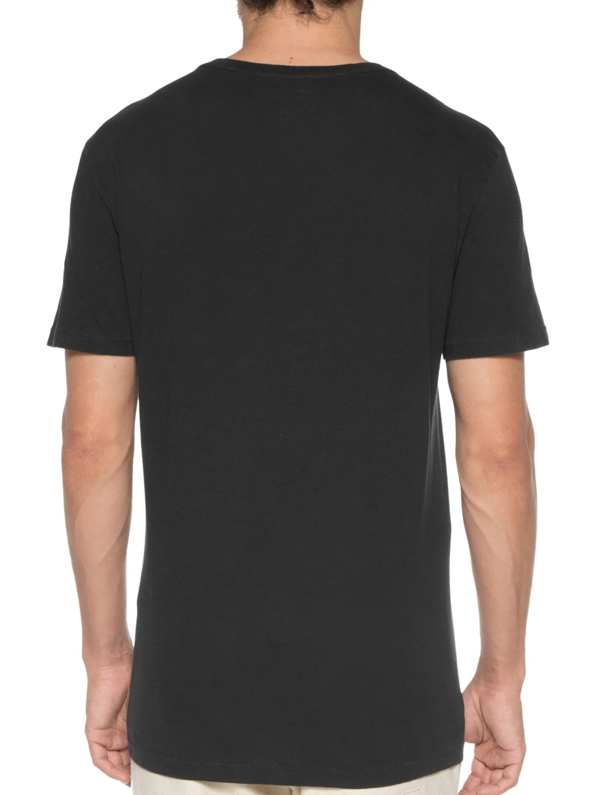 Camiseta Masculina Manga Curta Gola Careca Soft Used Abacaxi Calcadao Preto Osklen