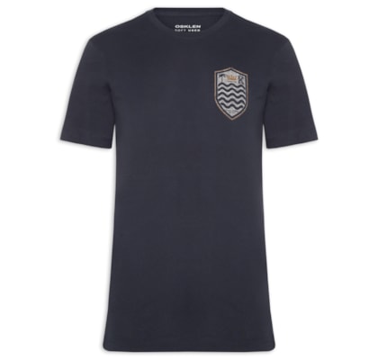Camiseta Masculina Manga Curta Gola Careca Soft Used Brasão Gaze - Azul