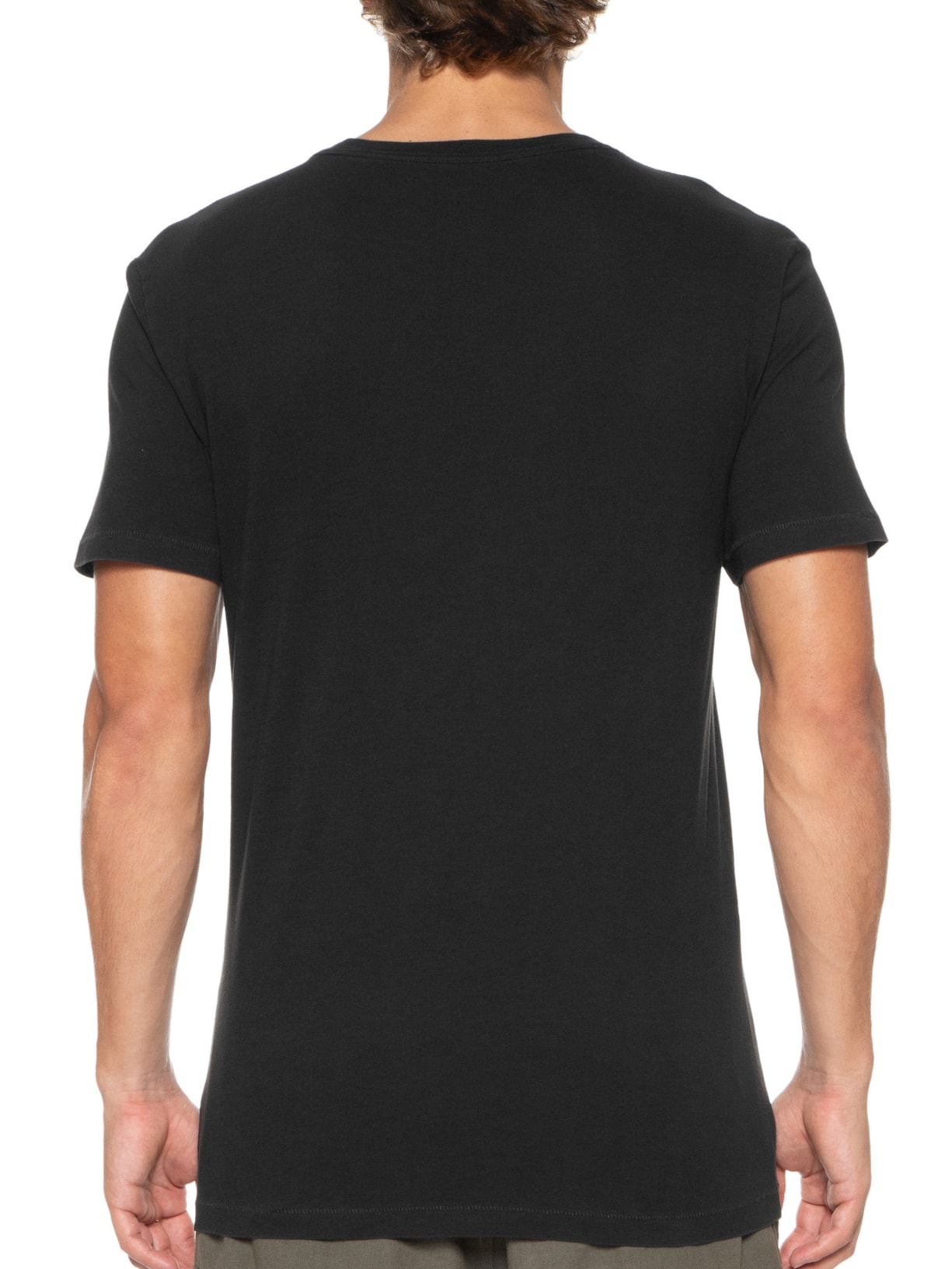 Camiseta Masculina Manga Curta Gola Careca Soft Used Brasão Gaze Preto Osklen