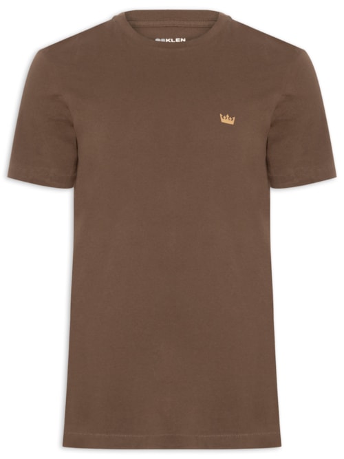 Camiseta Masculina Manga Curta Gola Careca Soft Used Gold Crown - Marrom