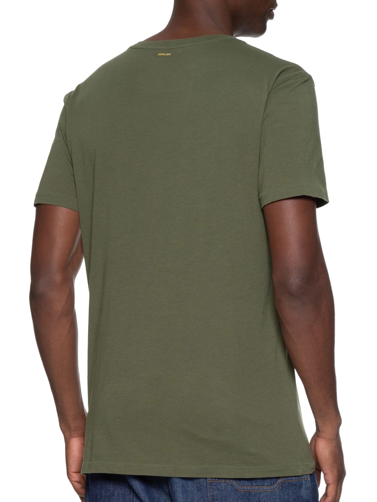 Camiseta Masculina Manga Curta Gola Careca Soft Used Gold Crown Mc Verde Osklen