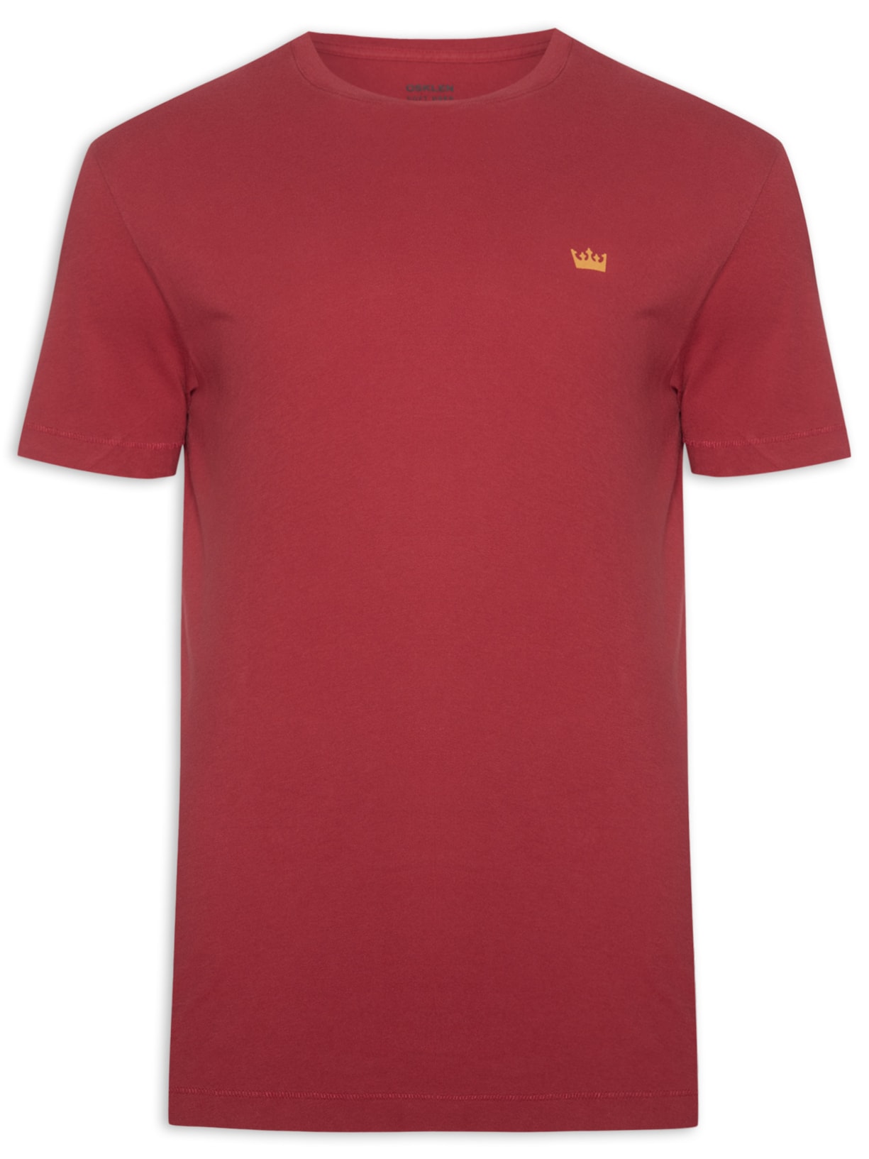 Camiseta Masculina Manga Curta Gola Careca Soft Used Gold Crown Mc Vermelho Osklen