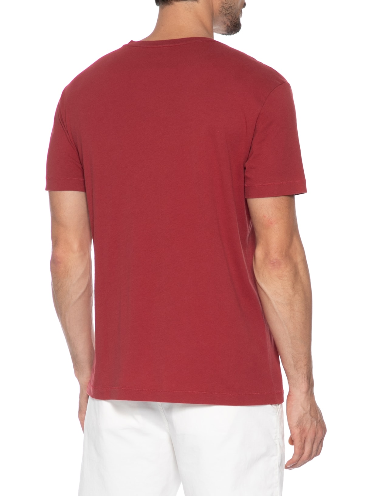 Camiseta Masculina Manga Curta Gola Careca Soft Used Gold Crown Mc Vermelho Osklen