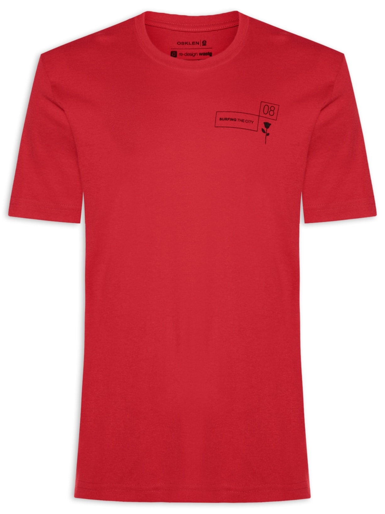 Camiseta Masculina Manga Curta Gola Careca STC Collection - Vermelho
