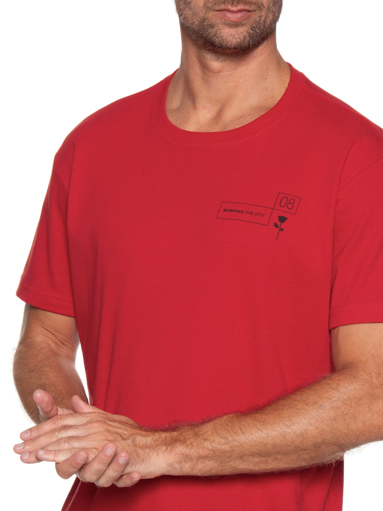 Camiseta Masculina Manga Curta Gola Careca STC Collection Vermelho Osklen