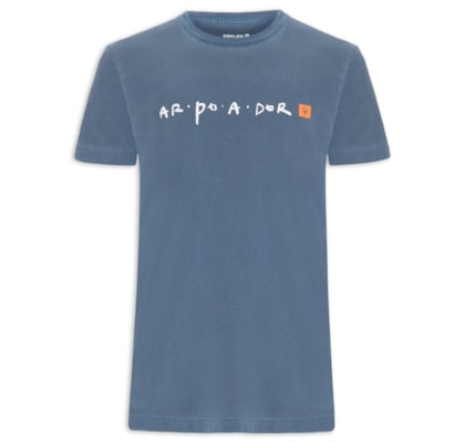 Camiseta Masculina Manga Curta Gola Careca Stone Arpoador - Azul