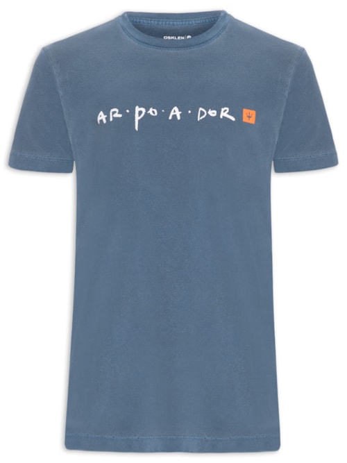 Camiseta Masculina Manga Curta Gola Careca Stone Arpoador - Azul