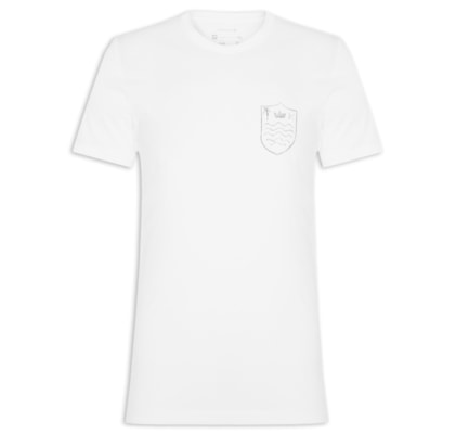 Camiseta Masculina Manga Curta Gola Careca Stone Brasao Rough - Branco