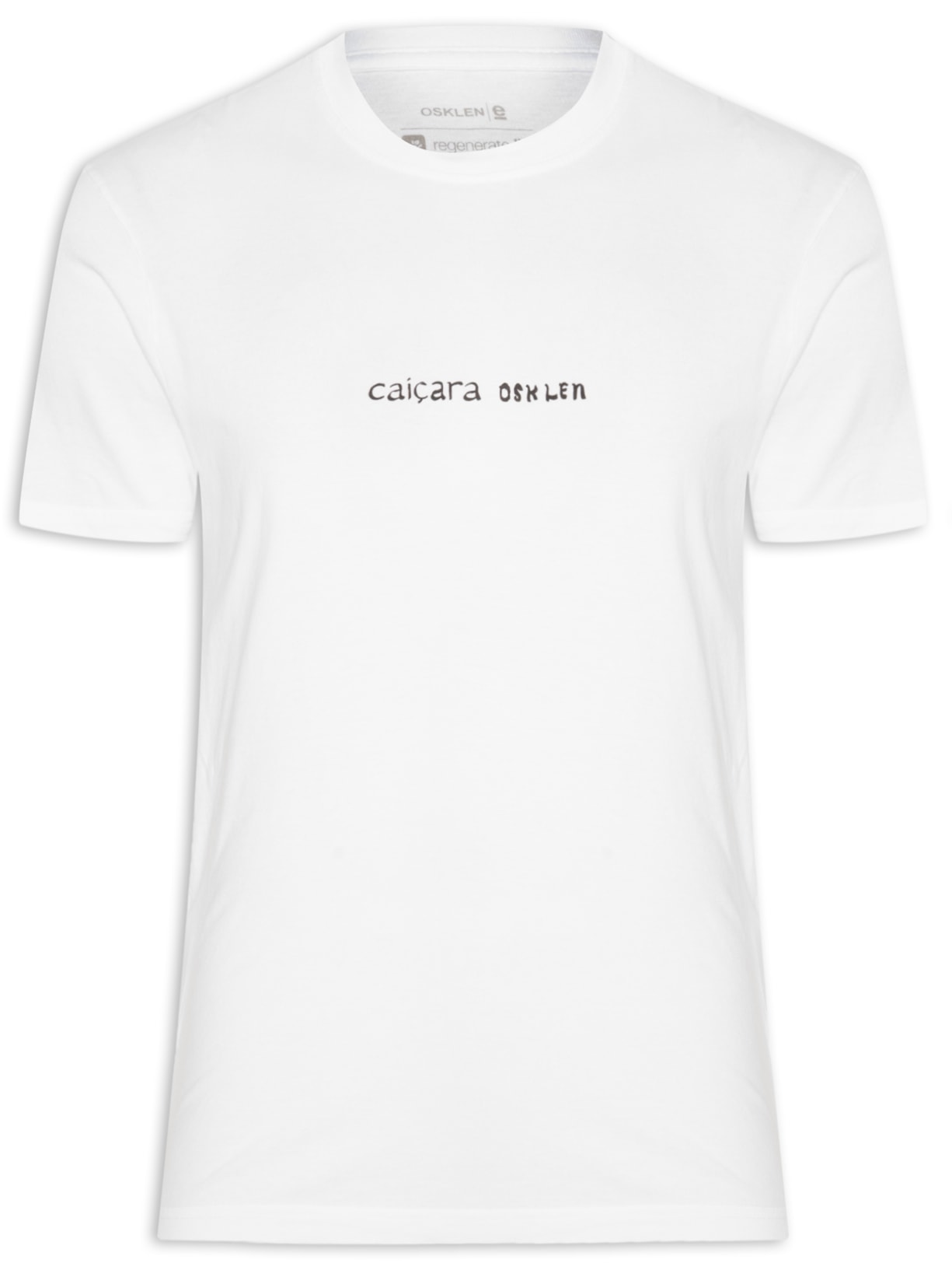 Camiseta Masculina Manga Curta Gola Careca Stone Caiçara Pics - Branco