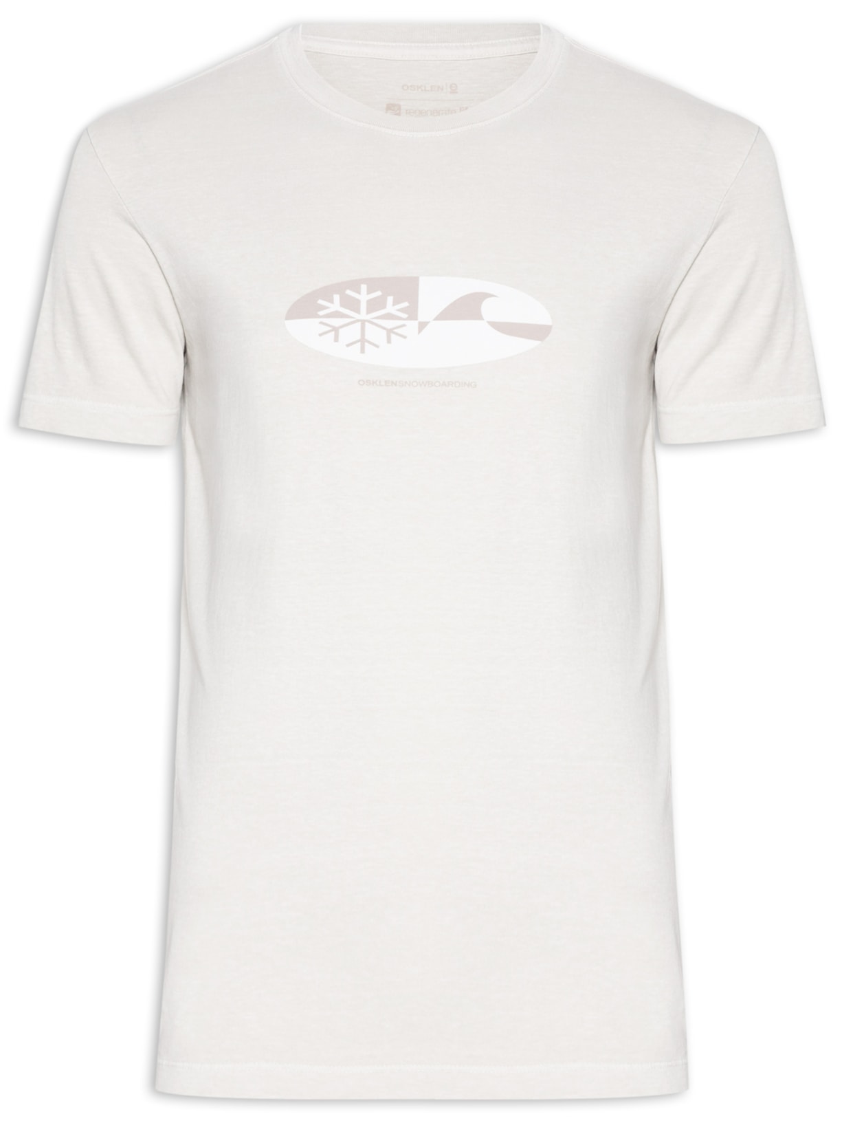 Camiseta Masculina Manga Curta Gola Careca Stone Cristal Onda Snow Cinza Osklen