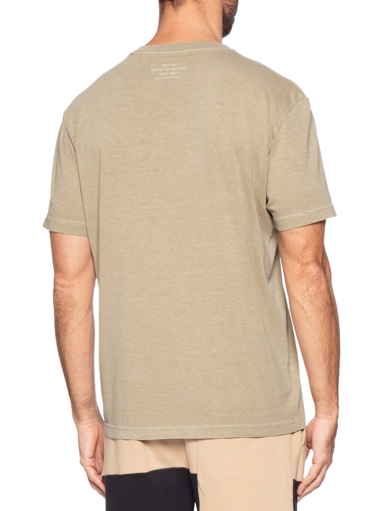 Camiseta Masculina Manga Curta Gola Careca Stone Exphimalaya Bege Osklen
