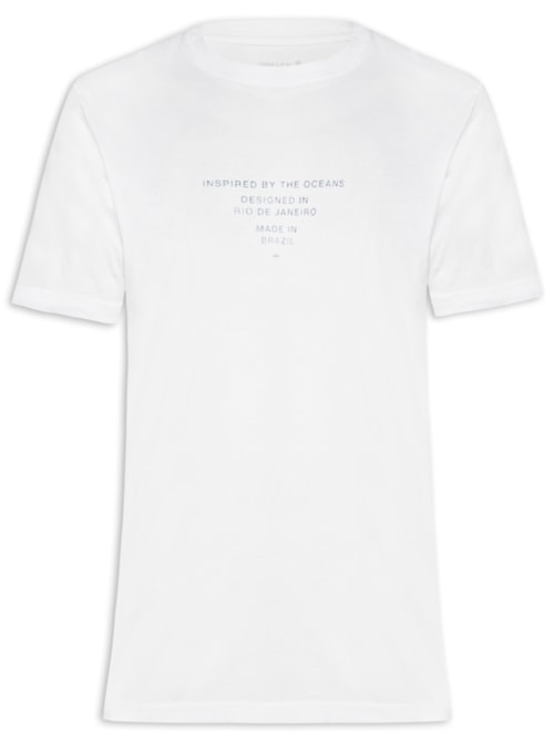 Camiseta Masculina Manga Curta Gola Careca Stone Imaginary Places - Branco