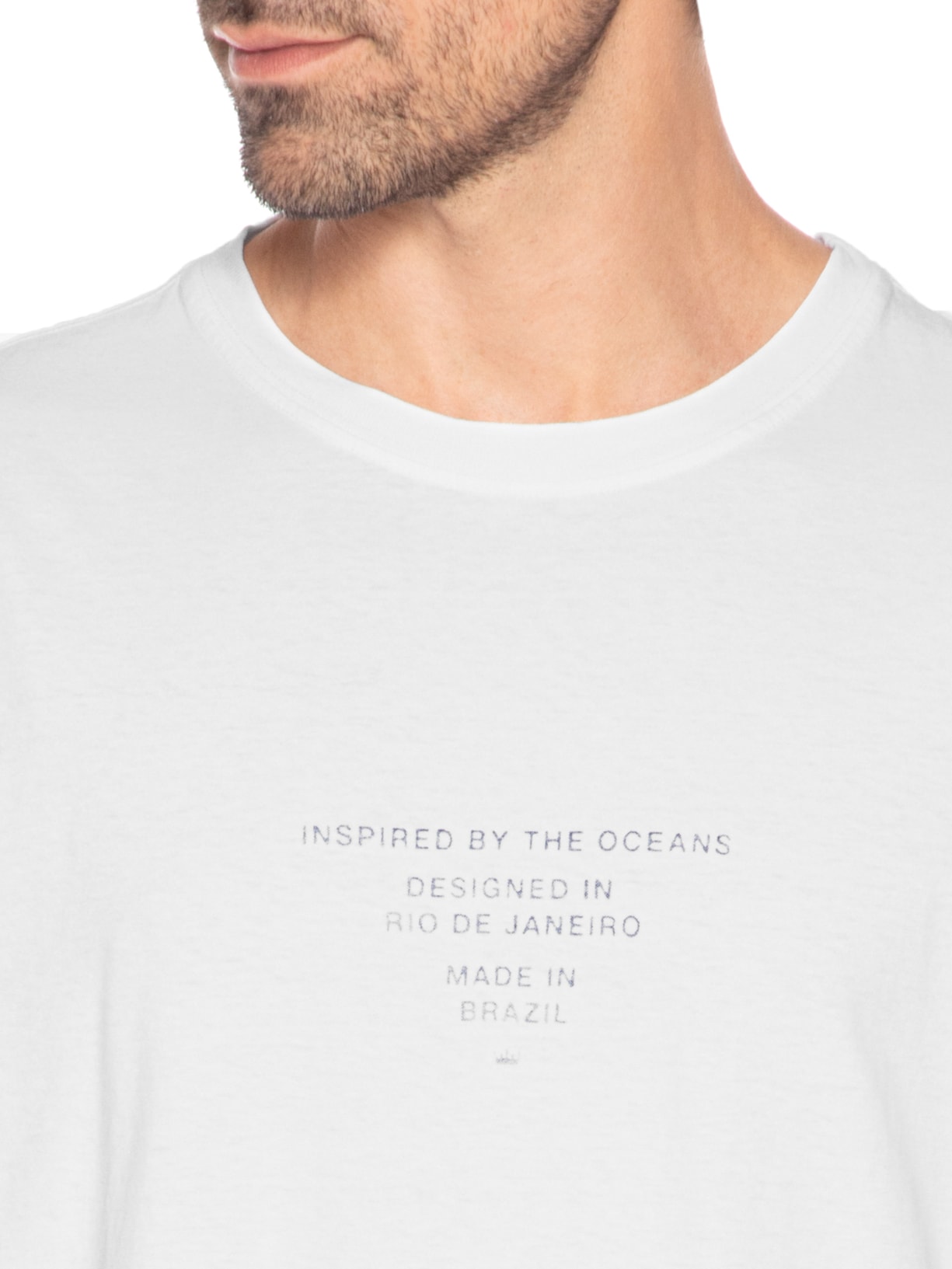 Camiseta Masculina Manga Curta Gola Careca Stone Imaginary Places Branco Osklen