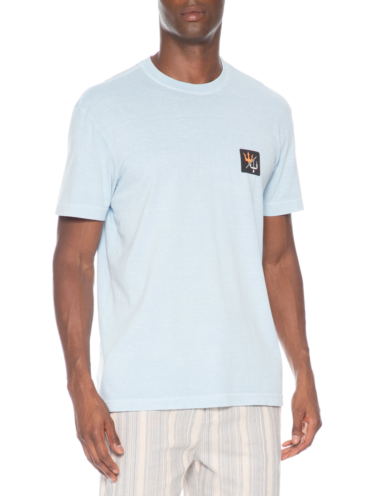 Camiseta Masculina Manga Curta Gola Careca Stone Kiteicon Azul Osklen