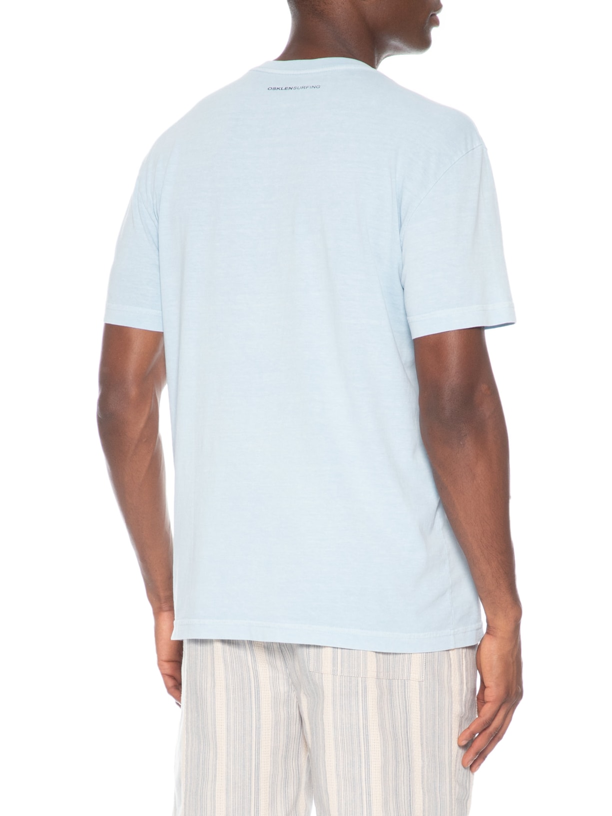 Camiseta Masculina Manga Curta Gola Careca Stone Kiteicon Azul Osklen