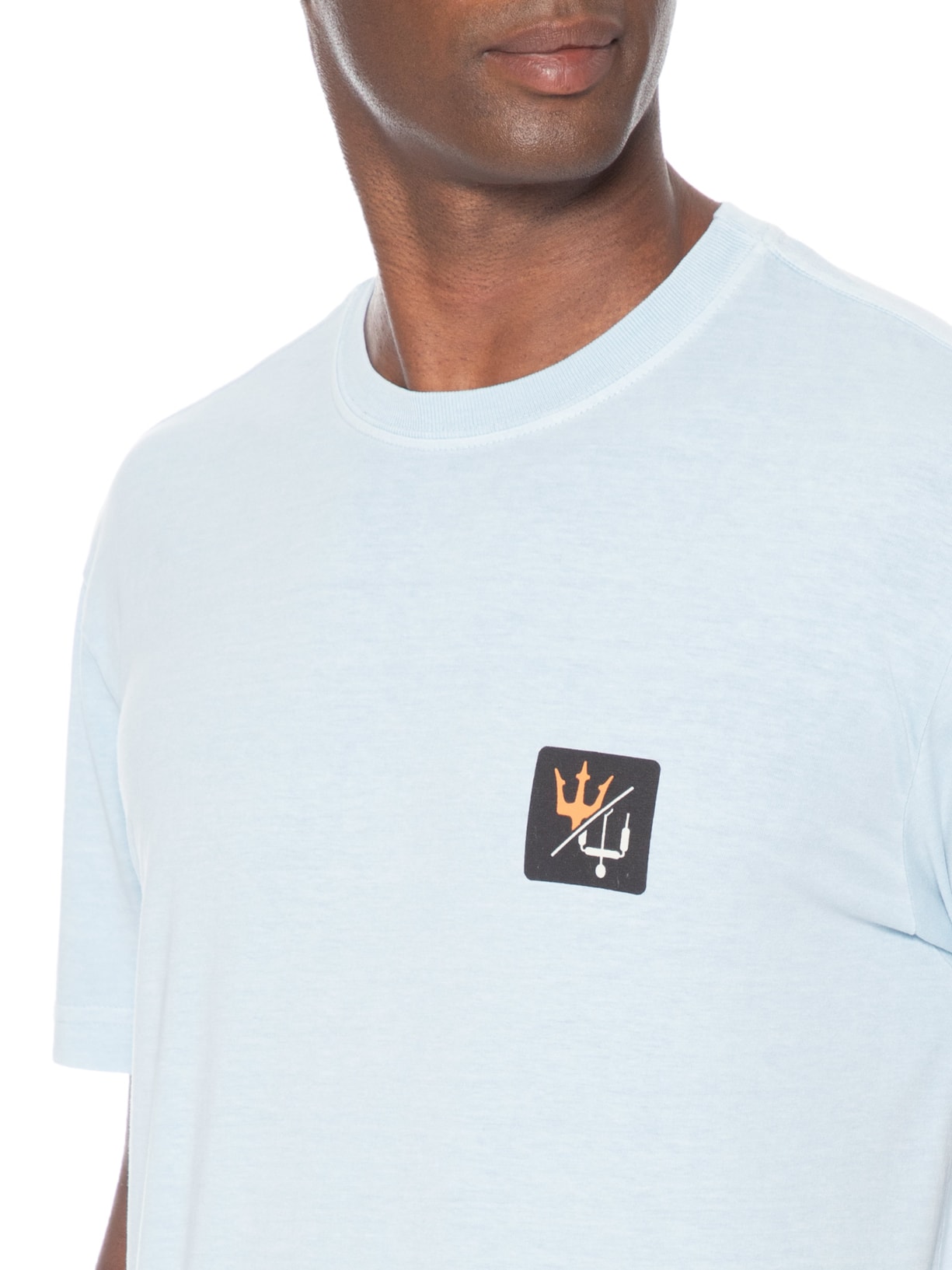 Camiseta Masculina Manga Curta Gola Careca Stone Kiteicon Azul Osklen