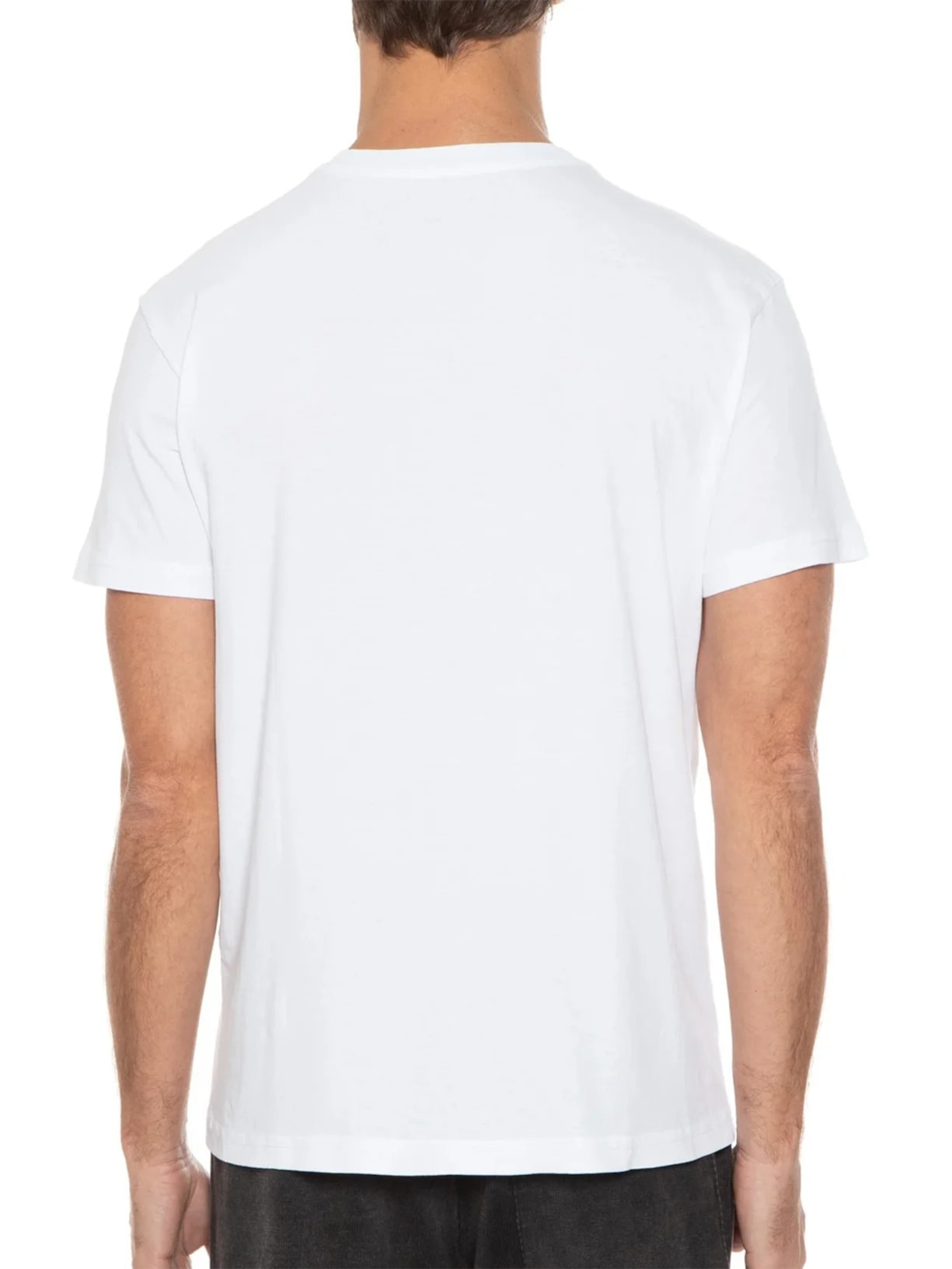 Camiseta Masculina Manga Curta Gola Careca Stone Listrado Vintage Branco Osklen