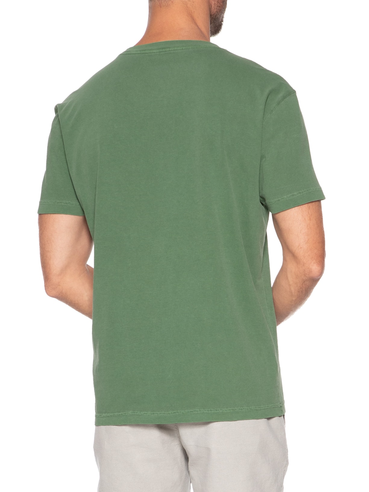 Camiseta Masculina Manga Curta Gola Careca Stone Power Of Nature Verde Osklen