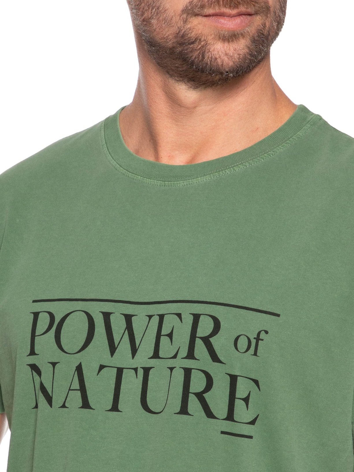 Camiseta Masculina Manga Curta Gola Careca Stone Power Of Nature Verde Osklen