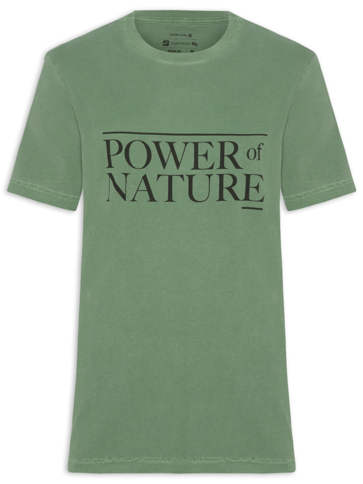 Camiseta Masculina Manga Curta Gola Careca Stone Power Of Nature - Verde
