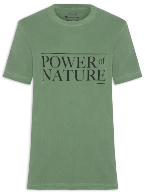 Camiseta Masculina Manga Curta Gola Careca Stone Power Of Nature - Verde