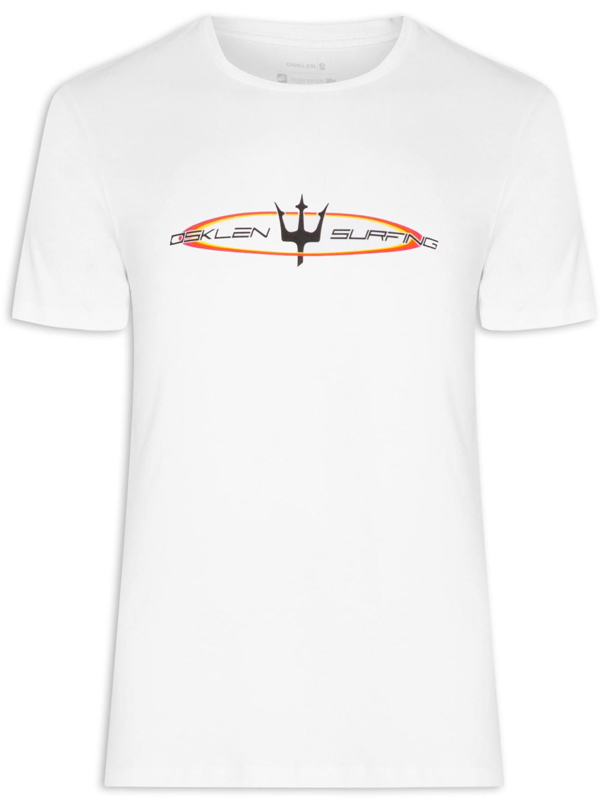 Camiseta Masculina Manga Curta Gola Careca Stone Retro Future Branco Osklen
