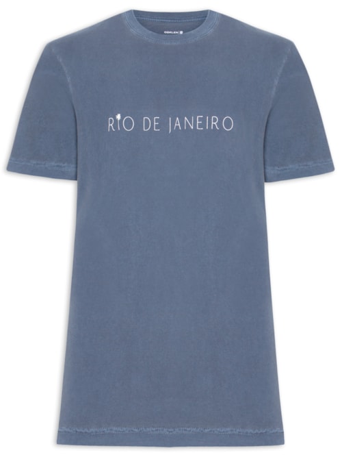 Camiseta Masculina Manga Curta Gola Careca Stone Rio - Azul