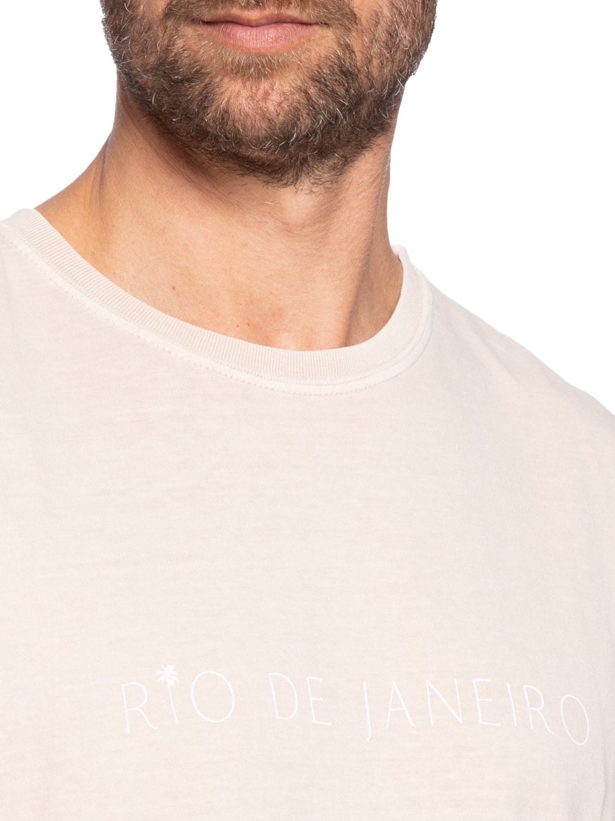 Camiseta Masculina Manga Curta Gola Careca Stone Rio Rosa Osklen