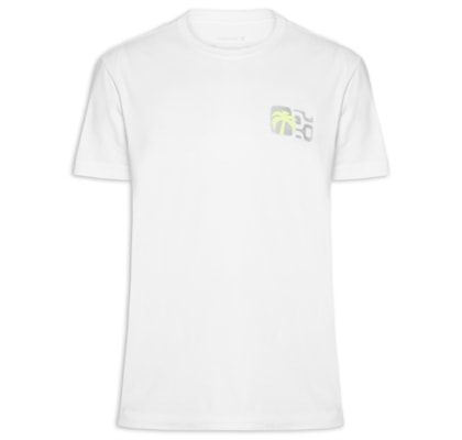 ?Camiseta Masculina Manga Curta Gola Careca Stone Seaside View - Branco