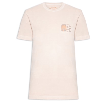?Camiseta Masculina Manga Curta Gola Careca Stone Seaside View - Rosa