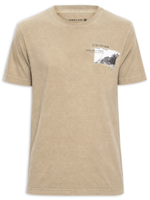 Camiseta Masculina Manga Curta Gola Careca Stone Serra Órgãos - Bege