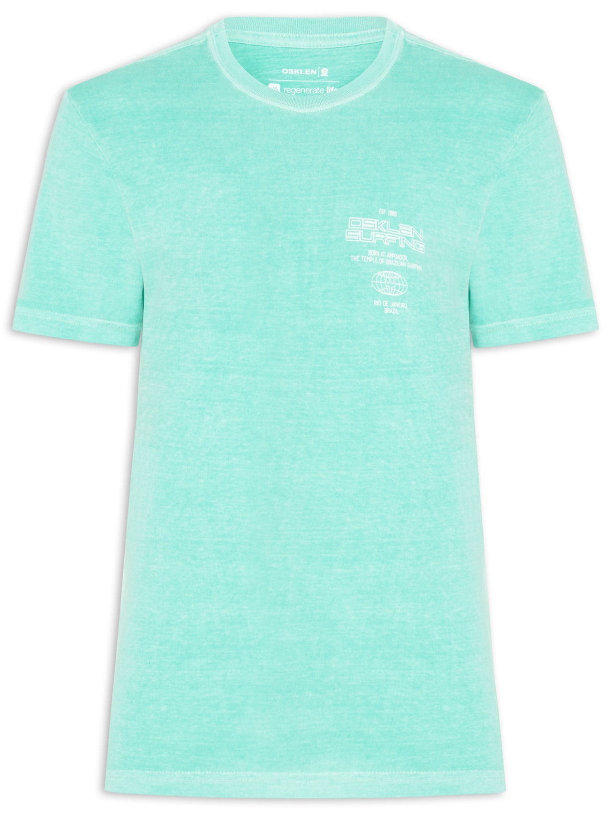 Camiseta Masculina Manga Curta Gola Careca Stone Surfing Tag Azul Osklen