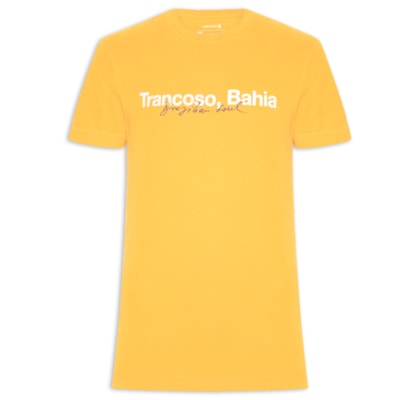 Camiseta Masculina Manga Curta Gola Careca Stone Trancoso - Amarelo