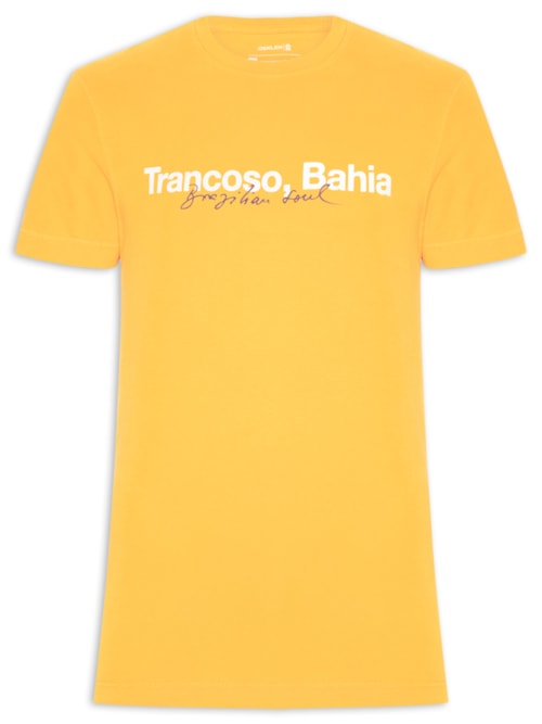 Camiseta Masculina Manga Curta Gola Careca Stone Trancoso - Amarelo