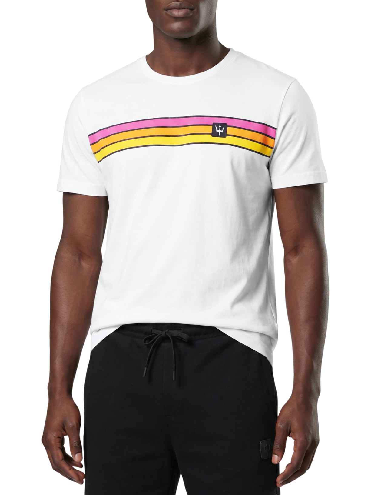 Camiseta Masculina Manga Curta Gola Careca Stone Vintage Listrado – Branco Osklen