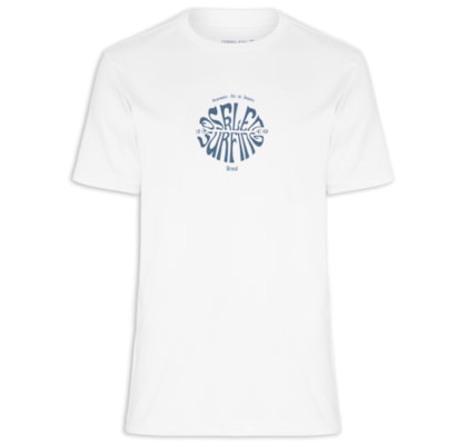 Camiseta Masculina Manga Curta Gola Careca Surfing Over  - Branco