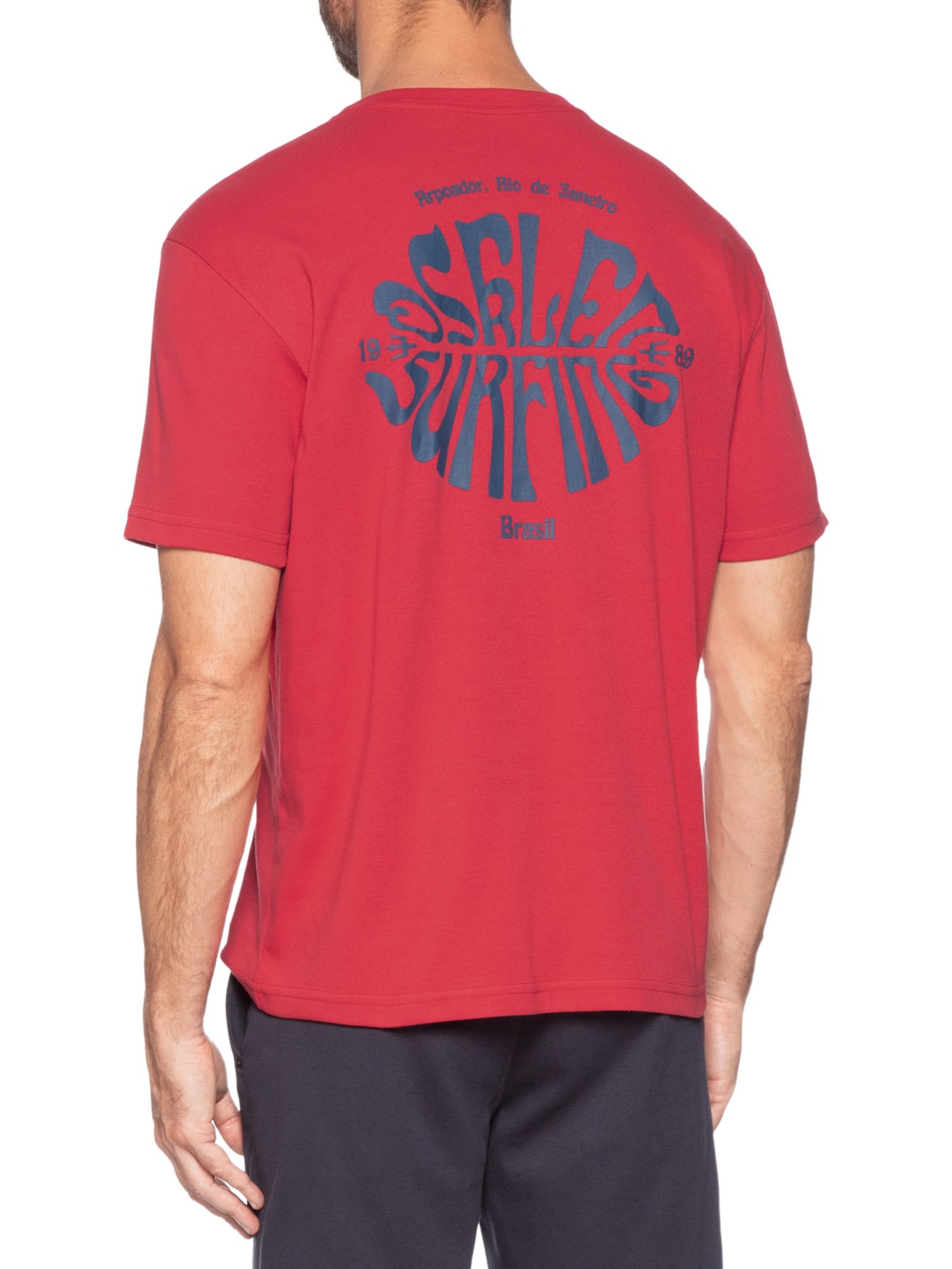 Camiseta Masculina Manga Curta Gola Careca Surfing Over  Vermelho Osklen