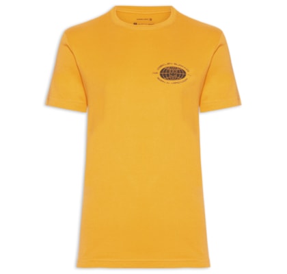 Camiseta Masculina Manga Curta Gola Careca Surginf Globe Over  - Amarelo