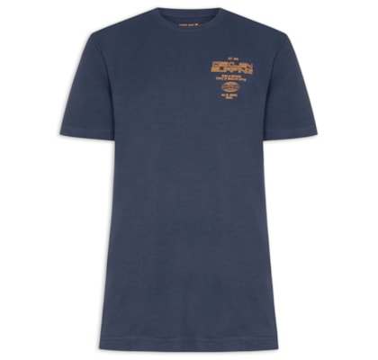 Camiseta Masculina Manga Curta Gola Careca Surginf Tag Over  - Azul