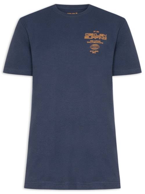 Camiseta Masculina Manga Curta Gola Careca Surginf Tag Over - Azul
