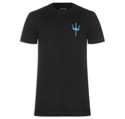 Camiseta Masculina Manga Curta Gola Careca Tridente Sunset Over - Preto