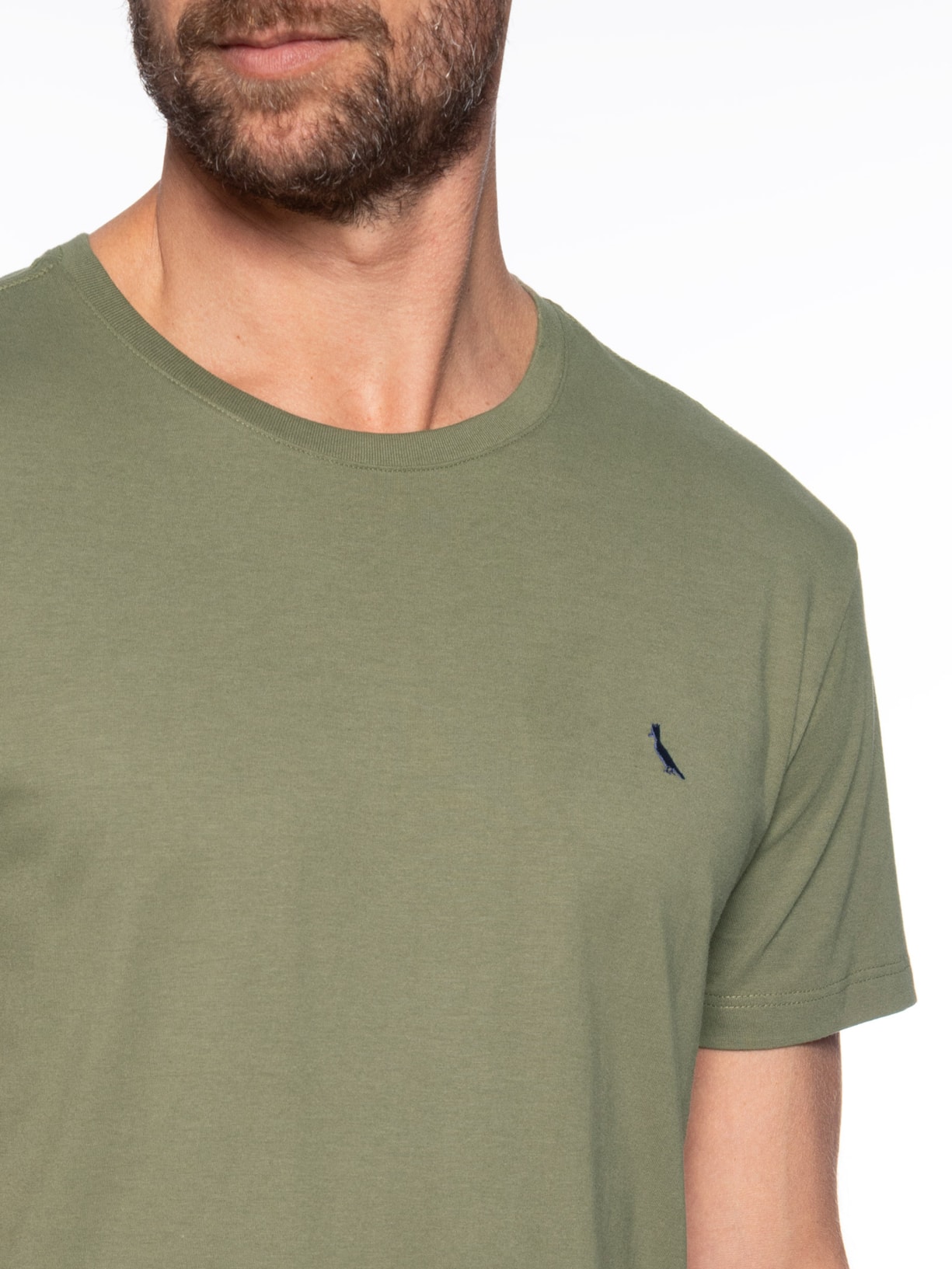 Camiseta Masculina Manga Curta Gola Careca Verde Reserva