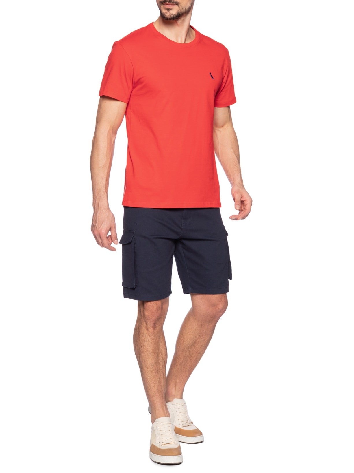 Camiseta Masculina Manga Curta Gola Careca Vermelho Reserva
