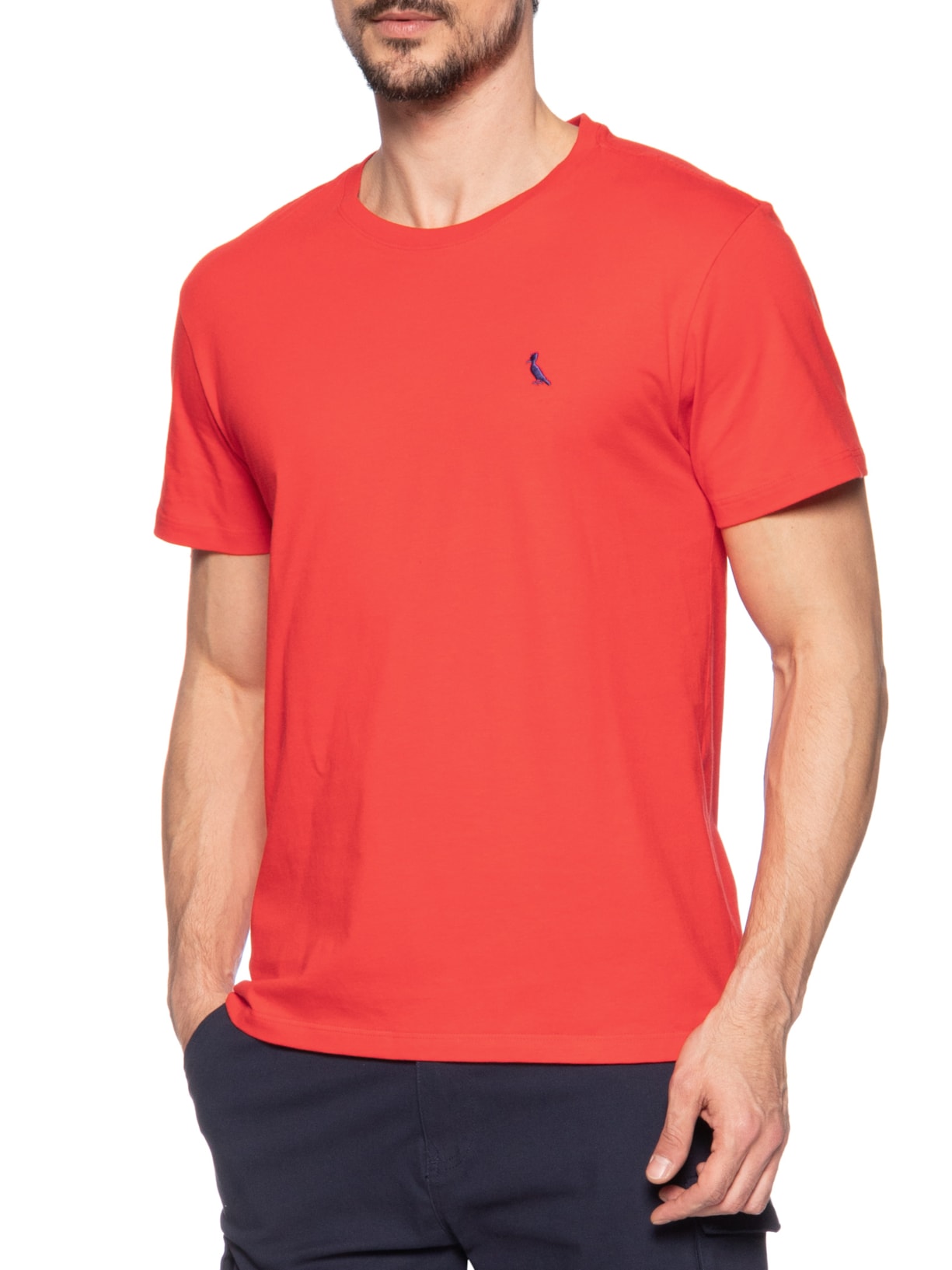 Camiseta Masculina Manga Curta Gola Careca Vermelho Reserva