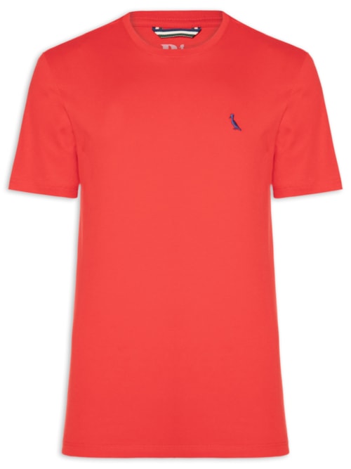 Camiseta Masculina Manga Curta Gola Careca - Vermelho