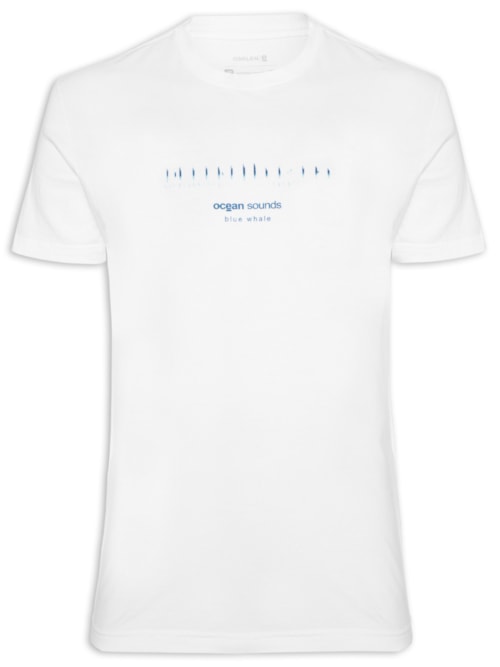Camiseta Masculina Manga Curta Gola Careca Vintage Blue Whale - Branco
